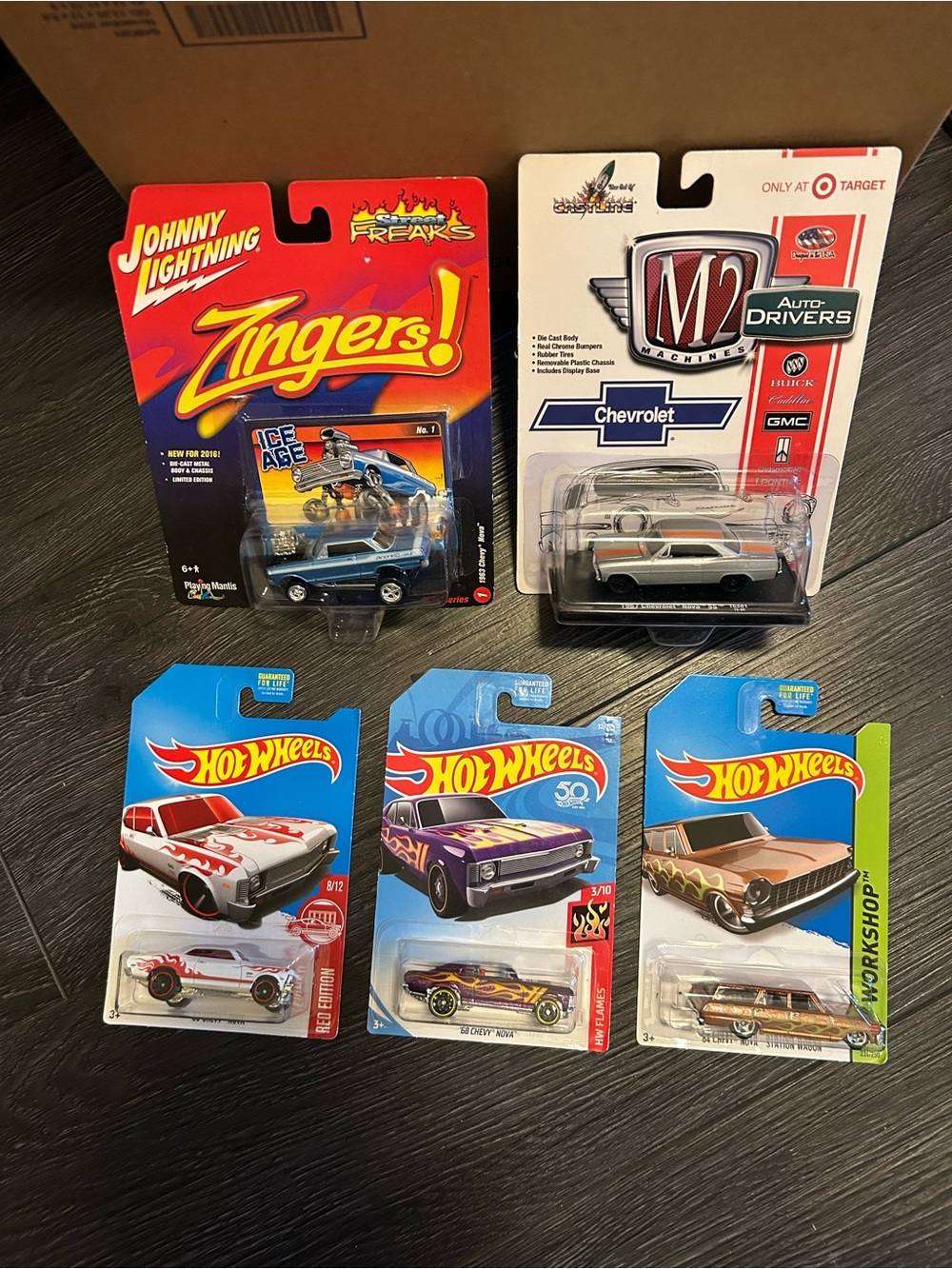 Hot Wheels, Johnny Lightning, and M2 Machines Chevy Nova Die-Cast Collection
